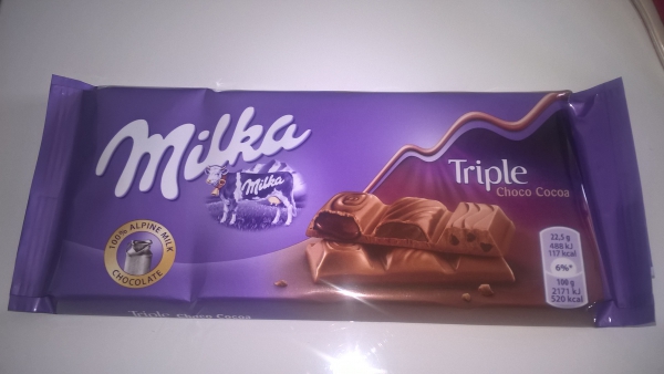 Milka Tripple Choco Cocoa, chocolate bar review