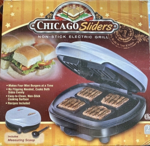 Chicago Sliders Non-stick Electric Grill Indoor 4 Mini Burgers At Once