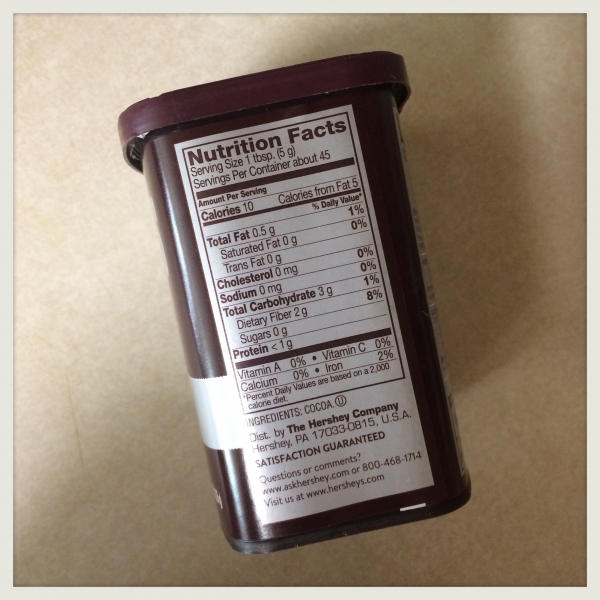 Hershey’s Cocoa 100% unsweetened cacao powder review